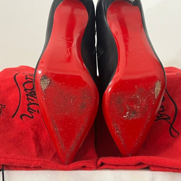 Christian Louboutin So Kate 100 Black Calf Skin Leather Booty Size 37.5 EU/7.5US - Picture 10 of 10